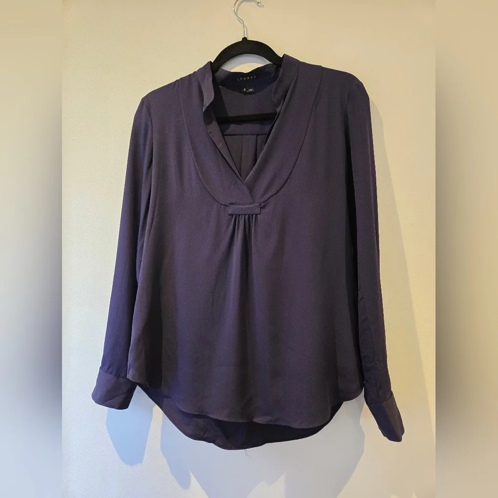 Theory Blue Blouse Size Small - Picture 1 of 8
